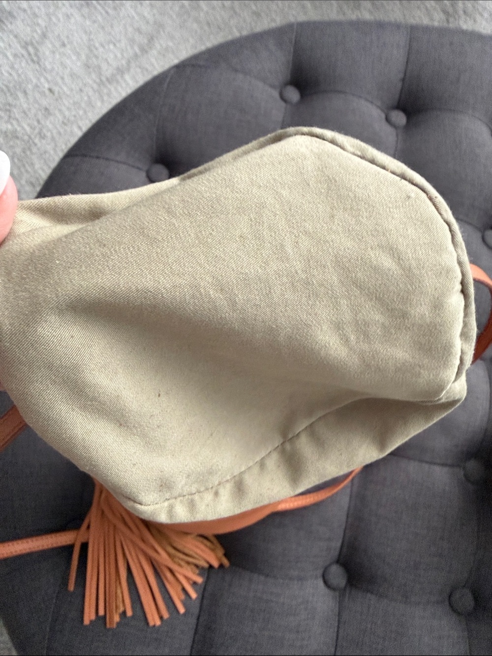 Margot Pebbled Leather Bucket Crossbody in Cognac - Picture 6 of 6